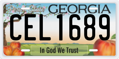 GA license plate CEL1689
