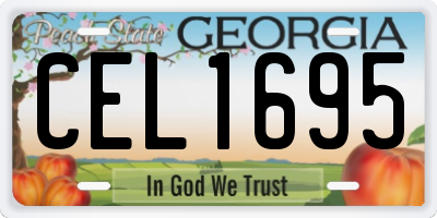 GA license plate CEL1695