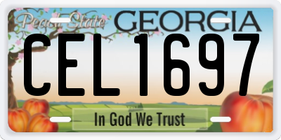 GA license plate CEL1697