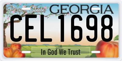 GA license plate CEL1698