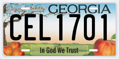 GA license plate CEL1701