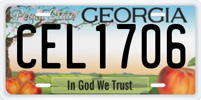 GA license plate CEL1706