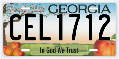 GA license plate CEL1712