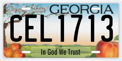GA license plate CEL1713