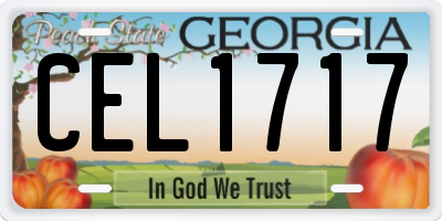 GA license plate CEL1717