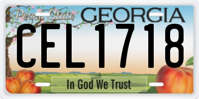 GA license plate CEL1718