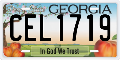 GA license plate CEL1719