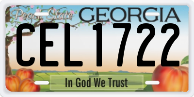 GA license plate CEL1722