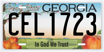 GA license plate CEL1723