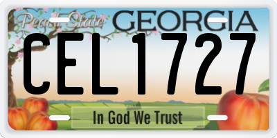 GA license plate CEL1727