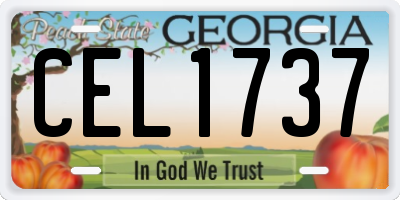 GA license plate CEL1737