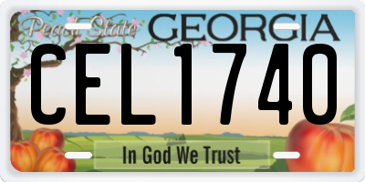 GA license plate CEL1740