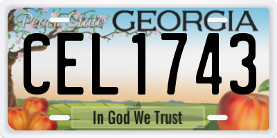 GA license plate CEL1743