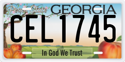 GA license plate CEL1745