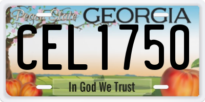 GA license plate CEL1750