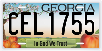 GA license plate CEL1755