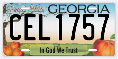 GA license plate CEL1757