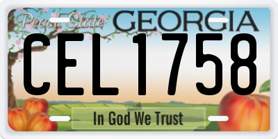 GA license plate CEL1758