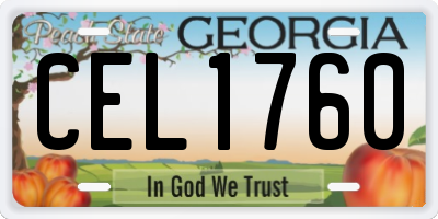 GA license plate CEL1760
