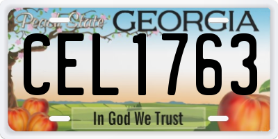 GA license plate CEL1763