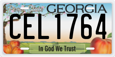 GA license plate CEL1764