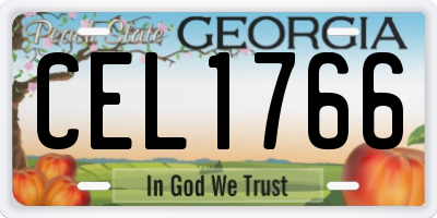 GA license plate CEL1766