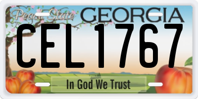 GA license plate CEL1767
