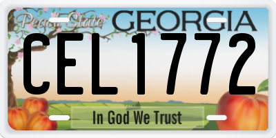 GA license plate CEL1772