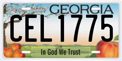 GA license plate CEL1775
