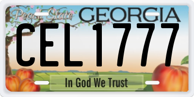 GA license plate CEL1777