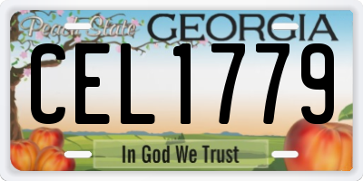 GA license plate CEL1779