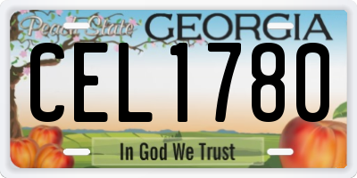 GA license plate CEL1780