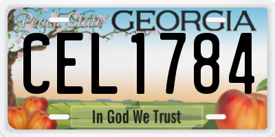 GA license plate CEL1784