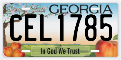 GA license plate CEL1785
