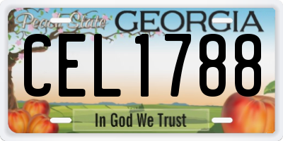 GA license plate CEL1788