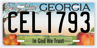 GA license plate CEL1793
