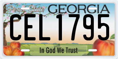 GA license plate CEL1795