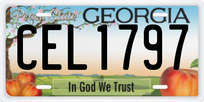 GA license plate CEL1797