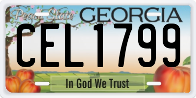 GA license plate CEL1799