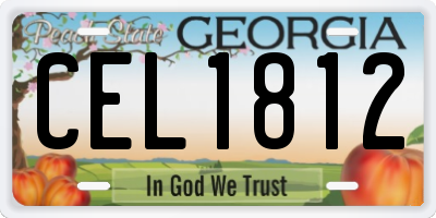 GA license plate CEL1812
