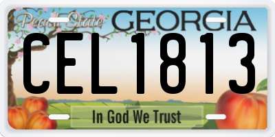 GA license plate CEL1813