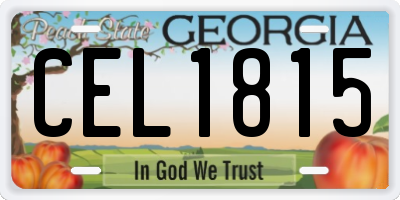 GA license plate CEL1815