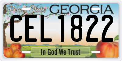 GA license plate CEL1822