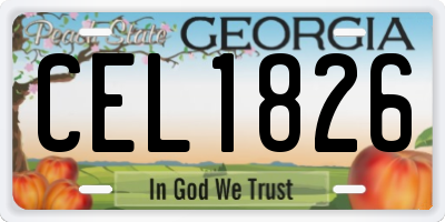 GA license plate CEL1826
