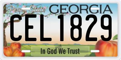 GA license plate CEL1829