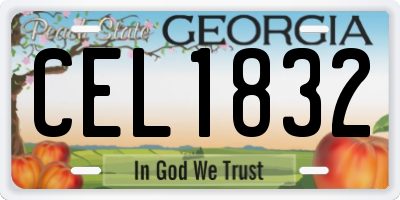 GA license plate CEL1832