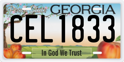 GA license plate CEL1833