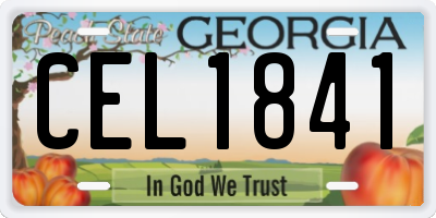 GA license plate CEL1841