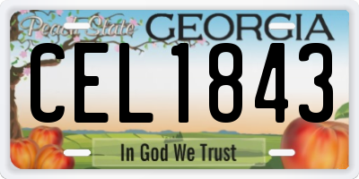 GA license plate CEL1843