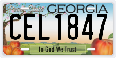 GA license plate CEL1847